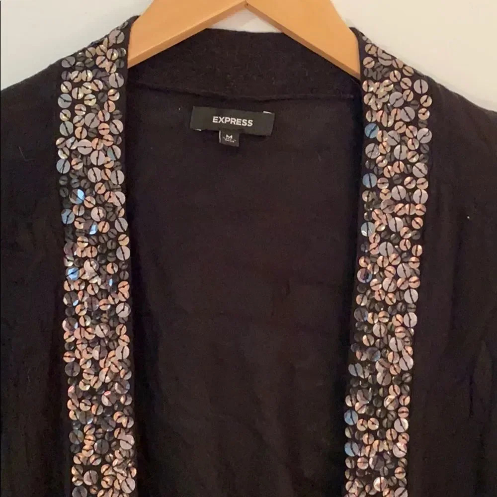 Express // Open Front Sequin Cardigan - Picture 2 of 4